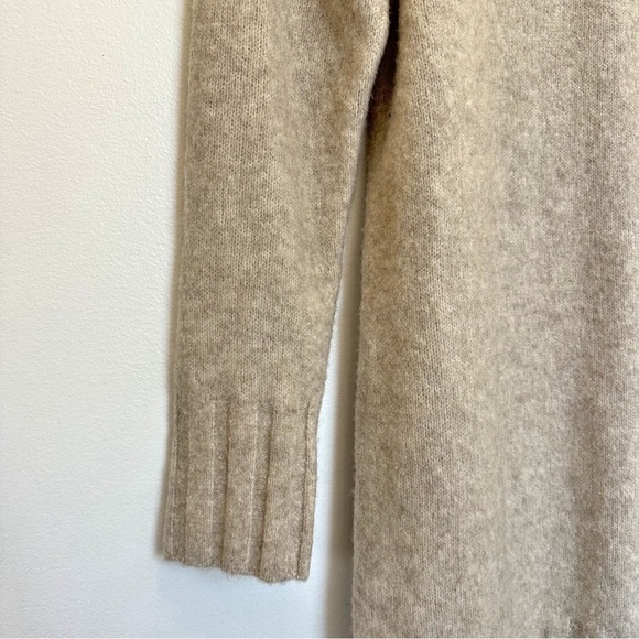 Banana Republic NWT Mock Neck Sweater Dress Heather Wheat Tan Wool Blend Shift - Picture 8 of 12